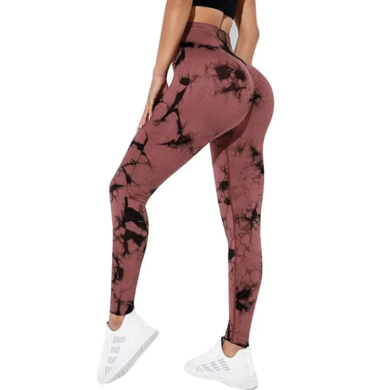 Tie dye Women Gym Leggings Scrunch Yoga Pants for Women's Gym Clothing Seamless Sports Fitness Leggins High Waist Tights Joggers