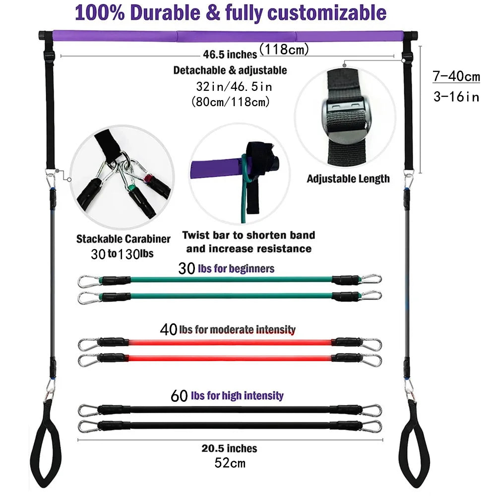 Pilates Bar Kit with Resistance Bands